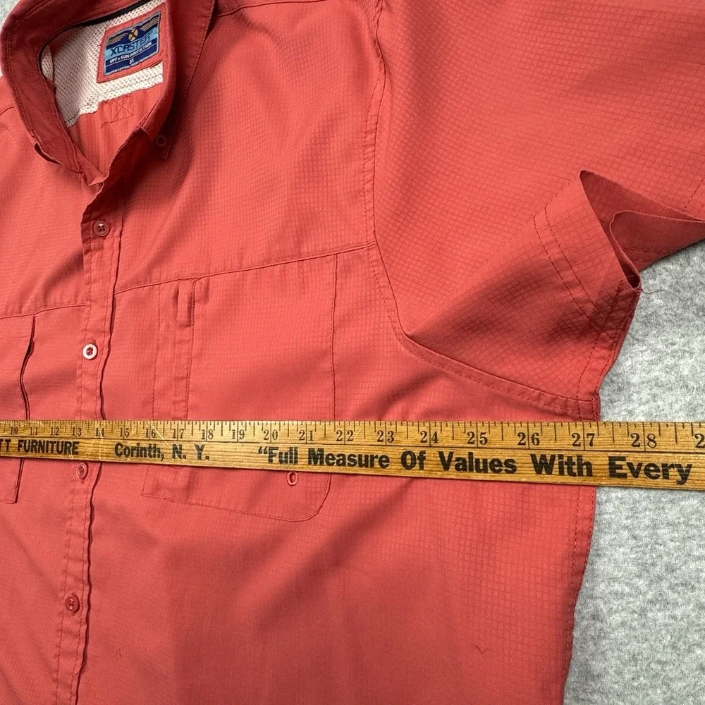 XCaster Outdoor Vented Fishing Shirt Men's XXL UPF + Sun Protection Coral Red - Picture 5 of 9